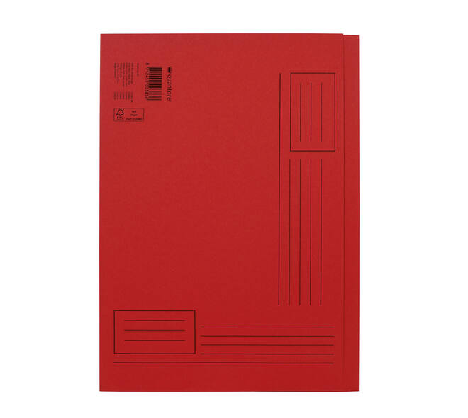 Vouwmap Quantore A4 ongelijke zijde 250gr rood