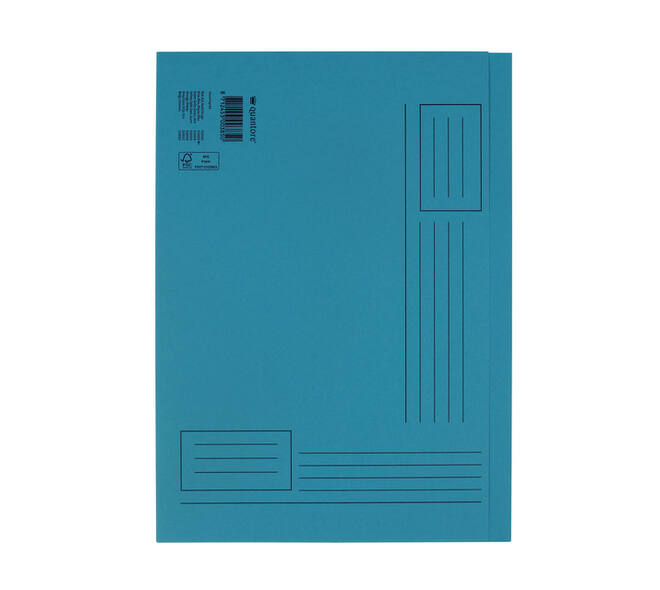 Vouwmap Quantore A4 ongelijke zijde 250gr blauw