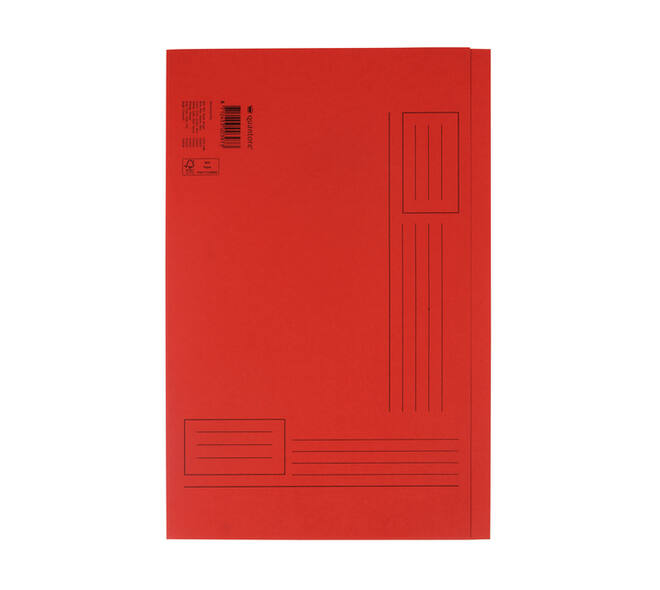 Vouwmap Quantore Folio ongelijke zijde 250gr rood