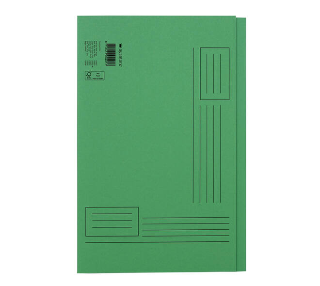 Vouwmap Quantore Folio ongelijke zijde 250gr groen