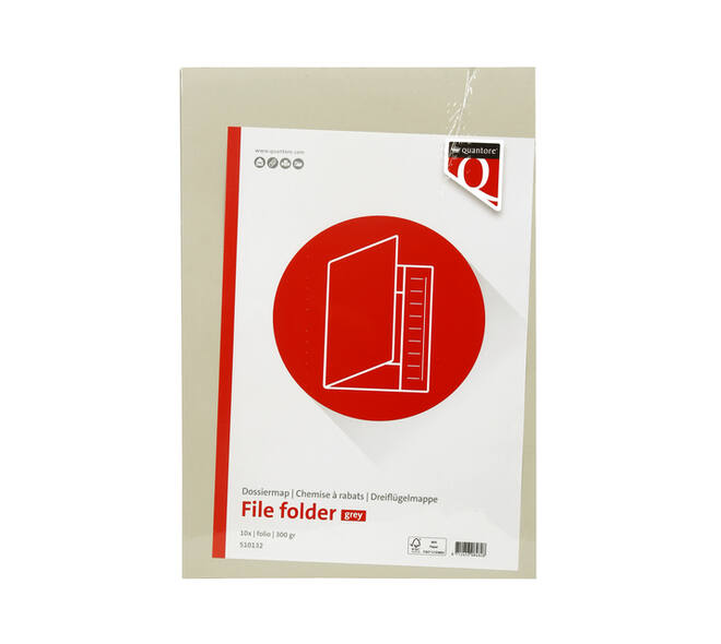Dossiermap Quantore folio 250gr grijs