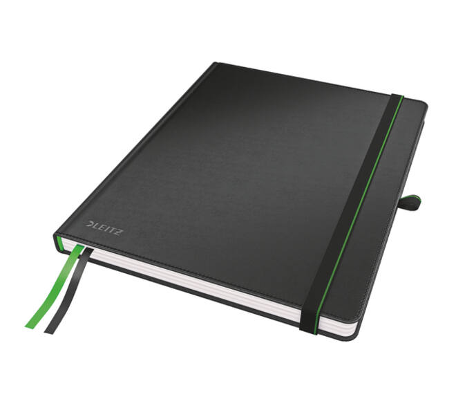 Notitieboek Leitz Complete 187x242mm lijn 160 pagina's 100gr zwart