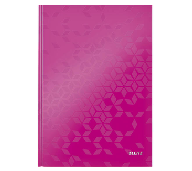 Notitieboek Leitz WOW A4 160 pagina's 90gr lijn roze