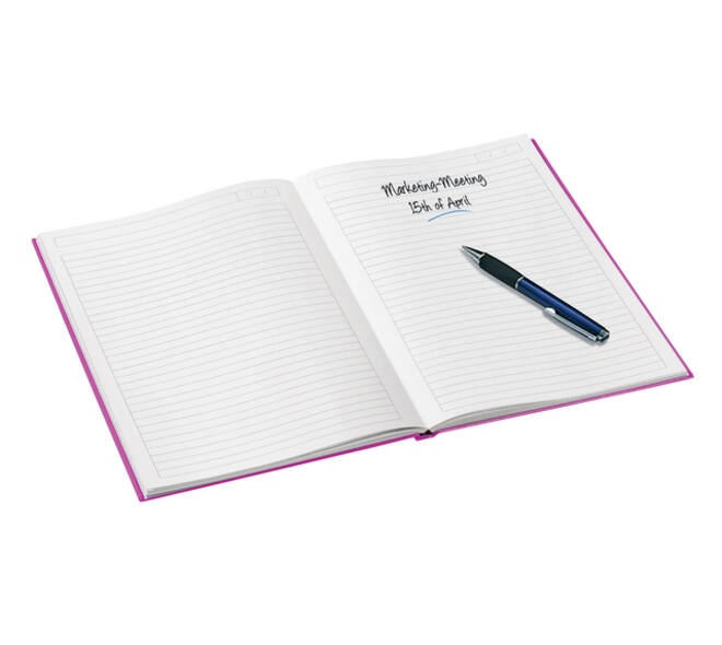 Notitieboek Leitz WOW A4 160 pagina's 90gr lijn roze
