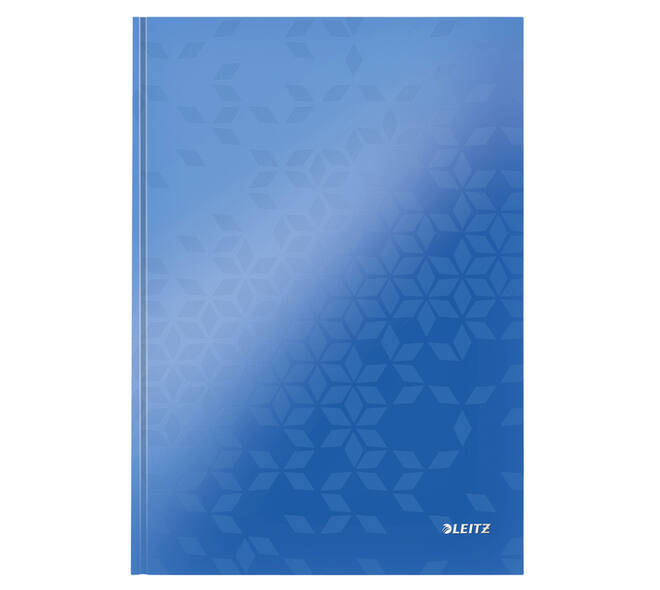 Notitieboek Leitz WOW A4 160blz 90gr lijn blauw