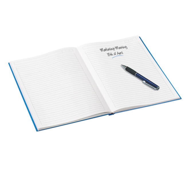 Notitieboek Leitz WOW A4 160blz 90gr lijn blauw