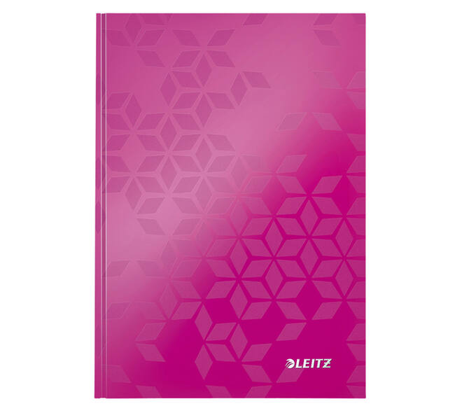 Notitieboek Leitz WOW A5 160blz 90gr lijn roze