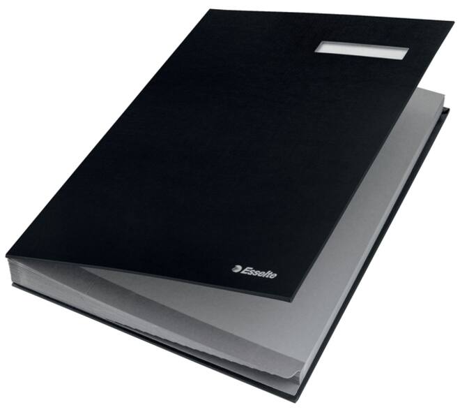 Vloeiboek Esselte 6210 karton 20 tabbladen zwart