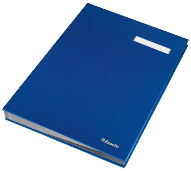 Vloeiboek Esselte karton 20 tabbladen blauw
