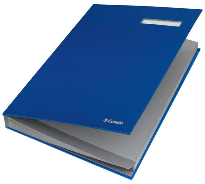Vloeiboek Esselte karton 20 tabbladen blauw