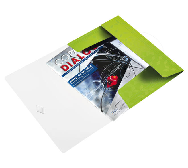Elastomap Leitz WOW A4 3 kleppen PP groen