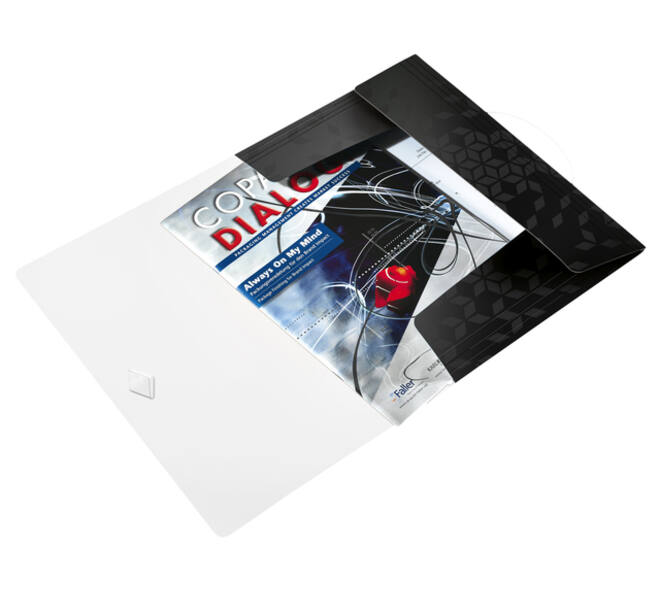 Elastomap Leitz WOW A4 3 kleppen PP zwart