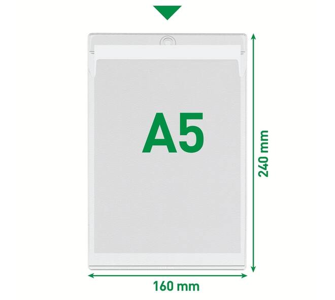 Insteekmap U-model Leitz Premium met ophangoog 0.20mm PVC A5 transparant 50 stuks