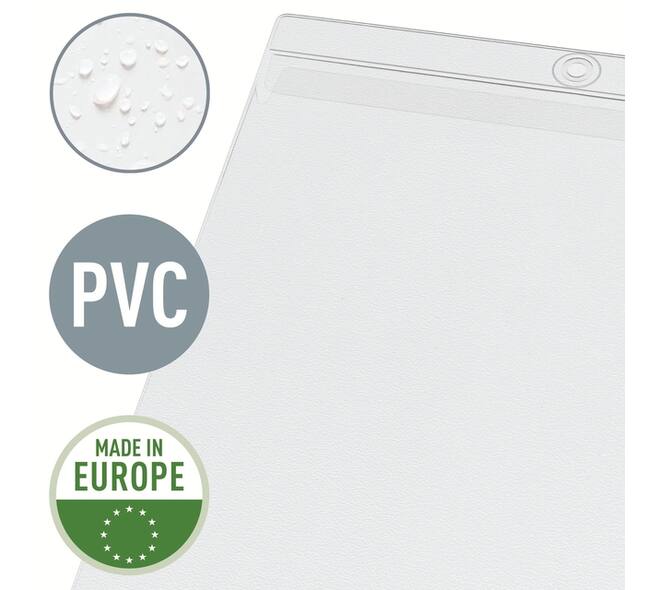 Insteekmap U-model Leitz Premium met ophangoog 0.20mm PVC A5 transparant 50 stuks