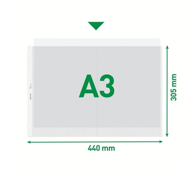 Showtas Leitz Premium copy safe 0.13mm PP A3 landscape transparant 50 stuks