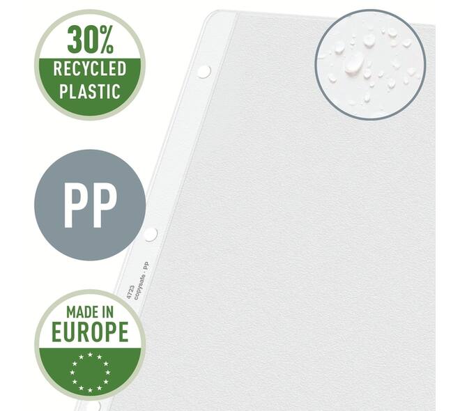 Showtas Leitz Premium copy safe 0.13mm PP A3 landscape transparant 50 stuks