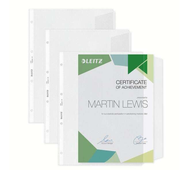 Showtas Leitz Premium met klep copy safe 0.13mm PP A4 transparant 50 stuks