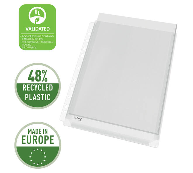 Harmonica showtas Leitz Premium met perforatiestrip 180µ PVC A4 5 stuks glashelder 5 stuks
