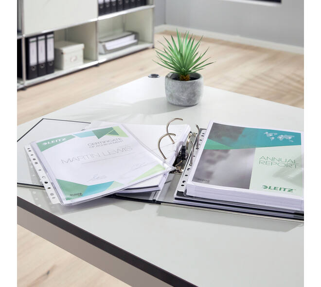 Showtas Leitz Premium copy safe 0.17mm PVC Expansievouw glashelder 10 stuks