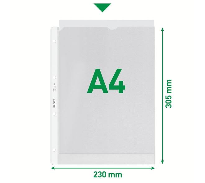 Showtas Leitz Premium copy safe 0.13mm 4-gaats PP A4 transparant 100 stuks