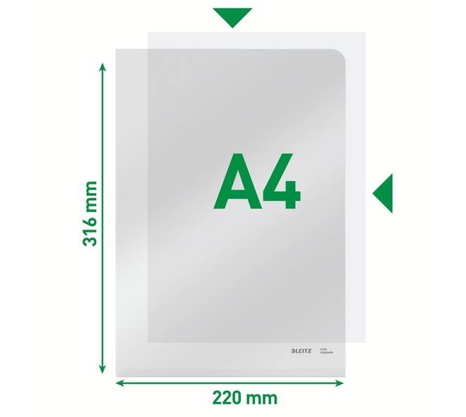 Insteekmap L-model Leitz Premium copy safe 0.15mm PVC A4 transparant 100 stuks