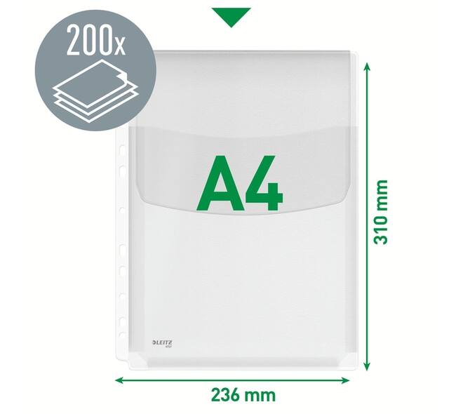 Harmonica showtas Leitz Premium met klep 0.17mm PVC A4 5 stuks