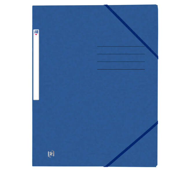 Elastomap Oxford Top File+ A4 3 kleppen 390gr blauw