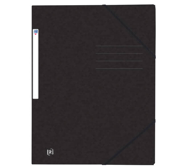Elastomap Oxford Top File+ A4 3 kleppen 390gr zwart