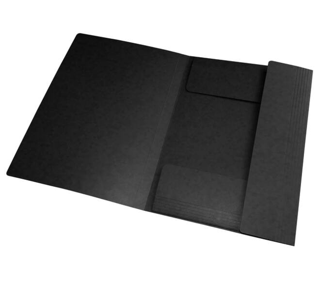 Elastomap Oxford Top File+ A4 3 kleppen 390gr zwart
