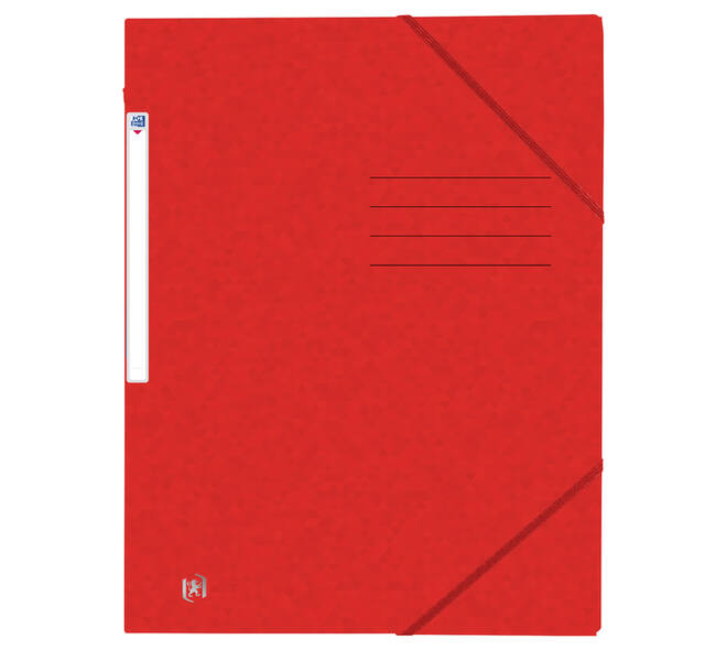 Elastomap Oxford Top File+ A4 3 kleppen 390gr rood