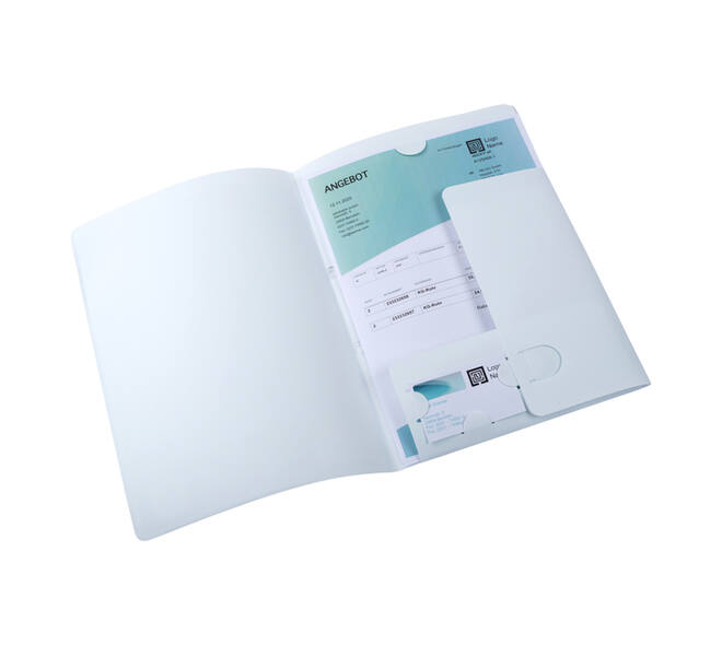 Offertemap Oxford A4 met insteektas 2 kleppen 0.5mm PP wit