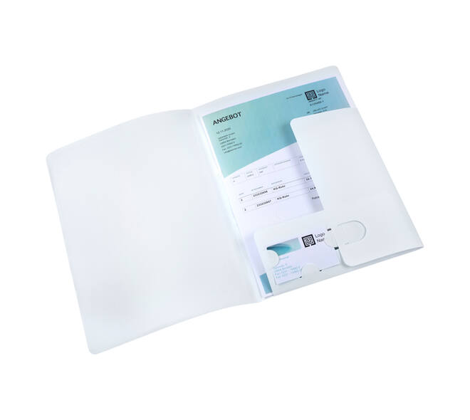 Offertemap Oxford A4 met insteektas 2 kleppen 0.5mm PP wit