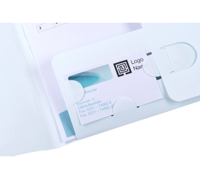 Offertemap Oxford A4 met insteektas 2 kleppen 0.5mm PP wit