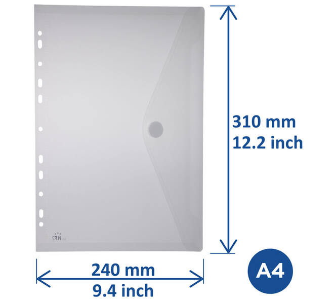 Enveloptas Europel A4 240x310mm 11-gaats PP transparant wit