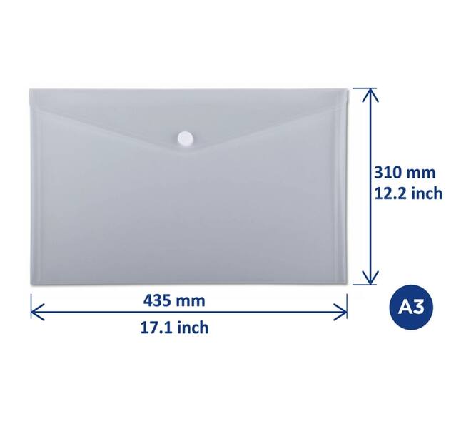 Enveloptas Europel A3 435x310mm dwars PP transparant wit