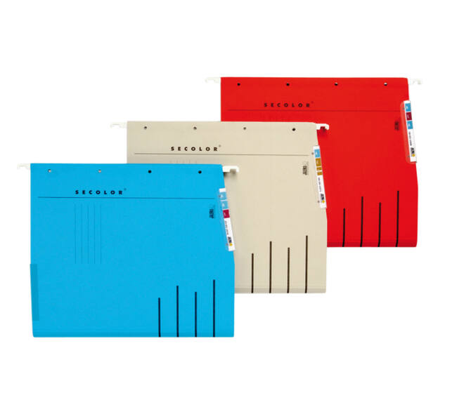 Hangmap Djois Secolor recycled lateraal voor legbord rood