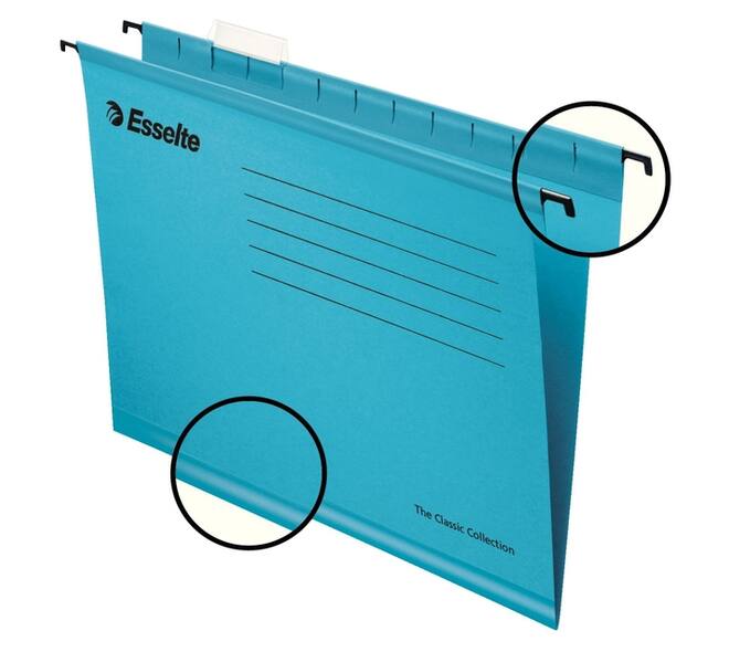 Hangmap Esselte Classic folio V-bodem 382x240mm blauw