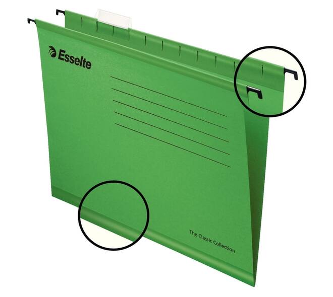 Hangmap Esselte Classic folio V-bodem 382x240mm groen