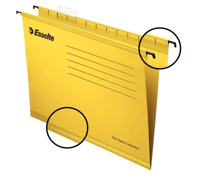 Hangmap Esselte Classic folio V-bodem  382x240mm geel