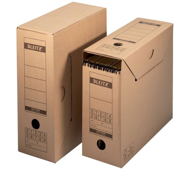 Archiefdoos met deksel Leitz Premium 120x275x325mm natuurbruin