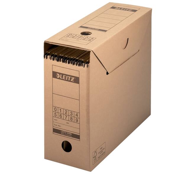 Archiefdoos met deksel Leitz Premium 120x275x325mm natuurbruin