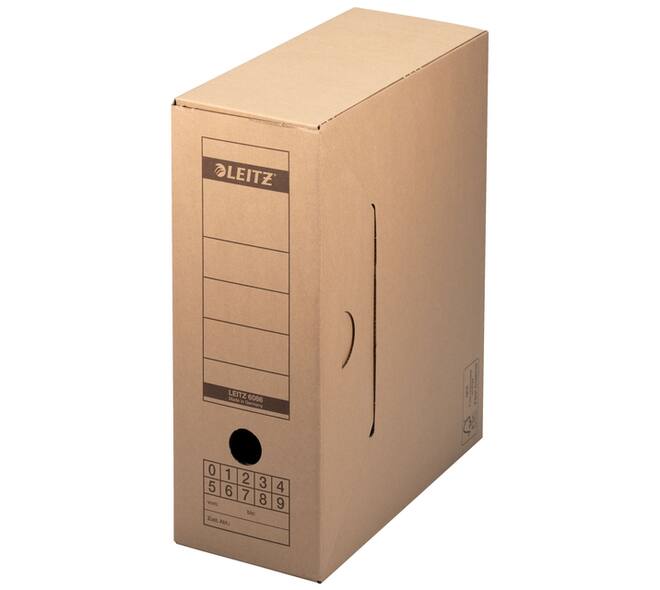 Archiefdoos met deksel Leitz Premium 120x275x325mm natuurbruin