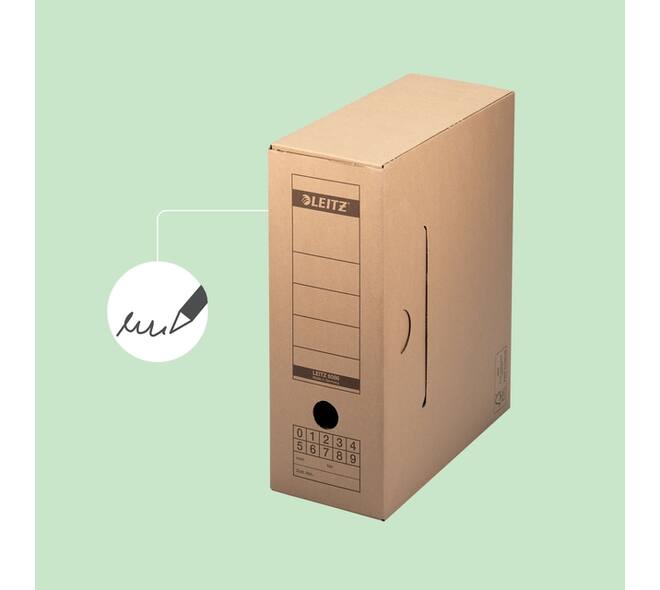 Archiefdoos met deksel Leitz Premium 120x275x325mm natuurbruin