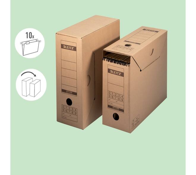 Archiefdoos met deksel Leitz Premium 120x275x325mm natuurbruin