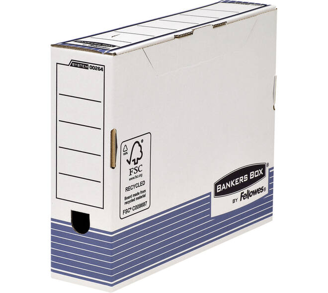 Archiefdoos Bankers Box System A4 80mm wit blauw