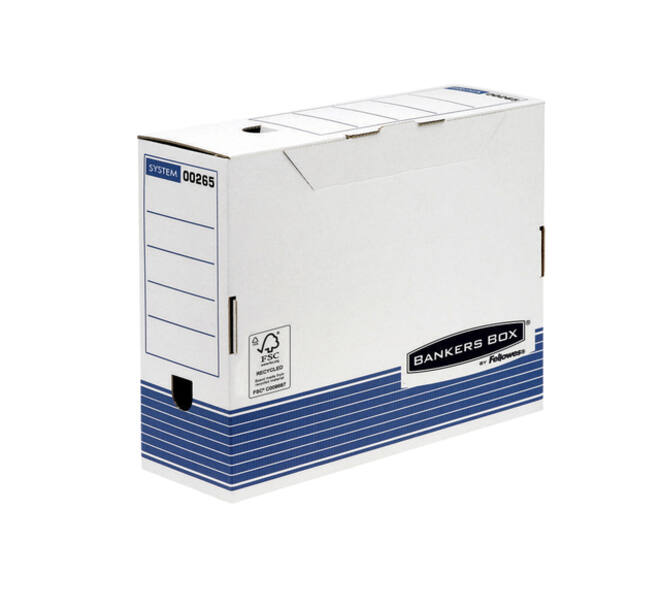 Archiefdoos Bankers Box System A4 100mm wit blauw