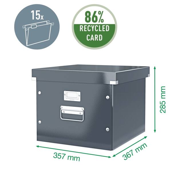Hangmappenbox Leitz click & store WOW gerecycled karton 357x285x367mm wit