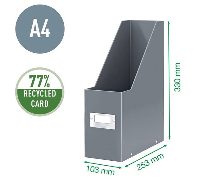 Tijdschriftencassette Leitz WOW click & store gerecycled karton wit