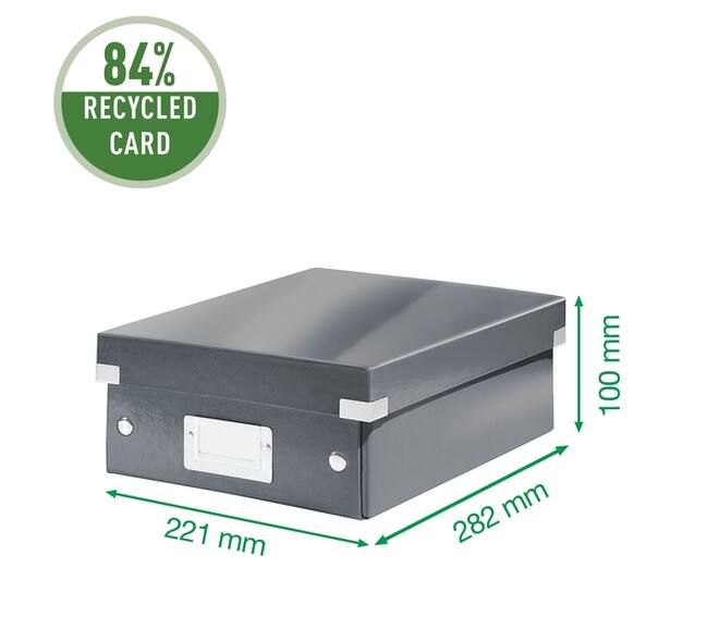 Sorteerbox Leitz WOW Click & Store 280x100x370mm gerecycled karton wit