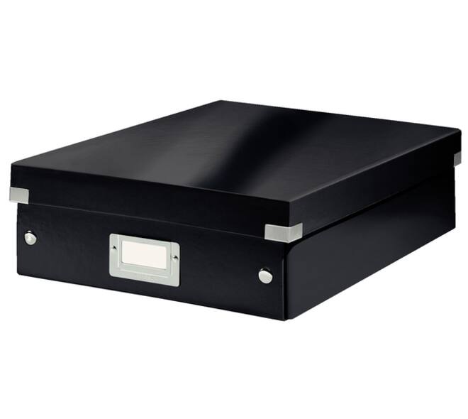 Opbergdoos Leitz Wow Click & Store organiser 280x100x370mm middel gerecycled karton zwart